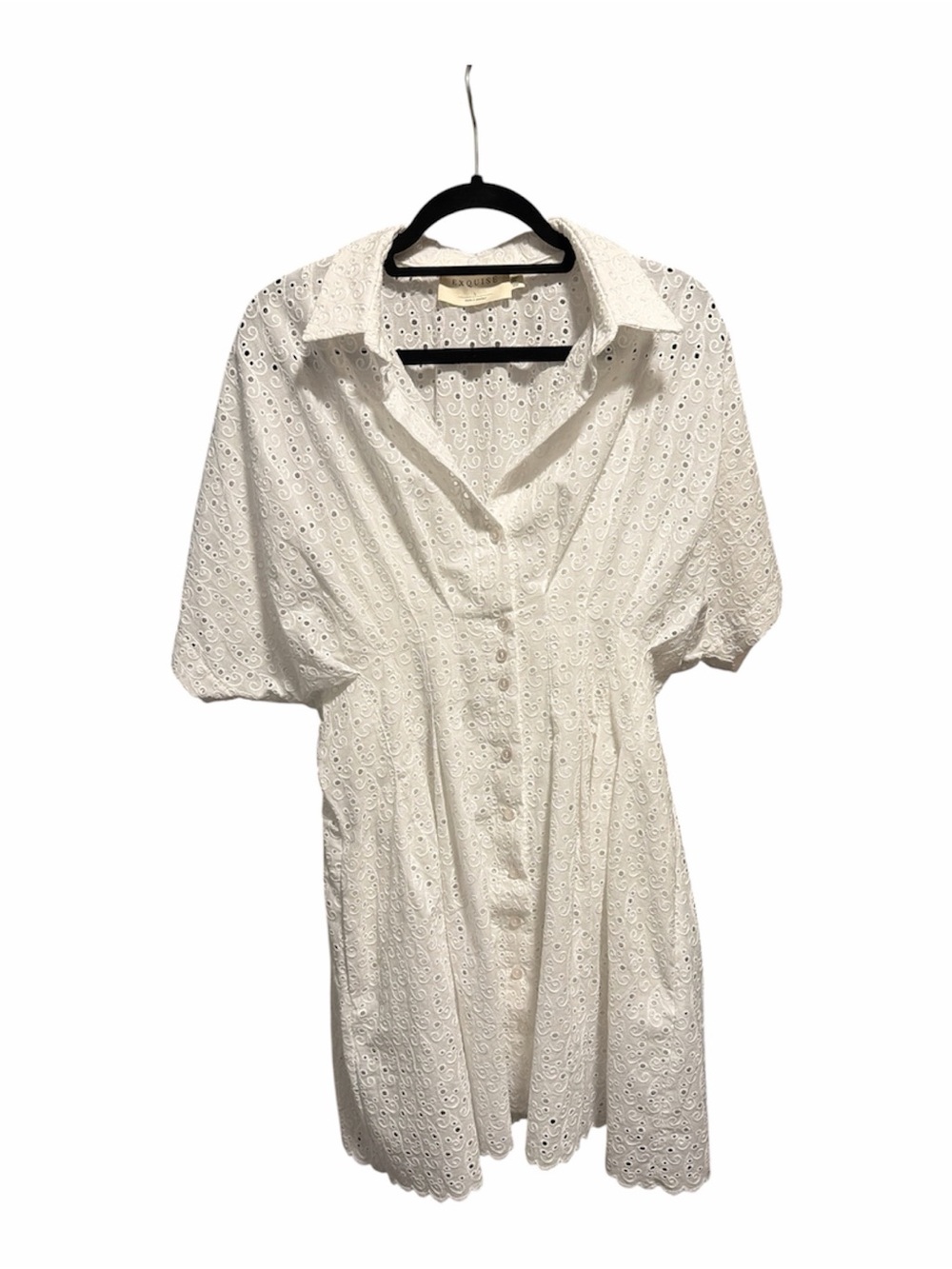 Exquise (Anthropologie) Tobie eyelet mini shirt dress